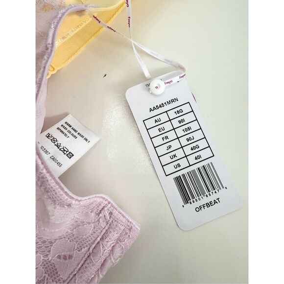 Freya Macaron Yellow Lilac Lace OFFBEAT Side Support Underwire Bra Size 40I NWT - Picture 2 of 4